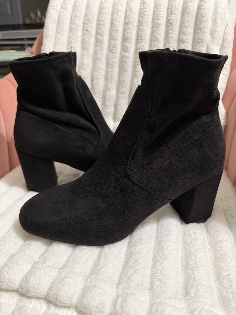 Rachel Zoe Black Block Heel Ankle Boots